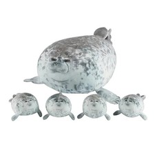 40cm Mother and son Seal five-piece plush toy Seal zipper toy for boys and girls picture
