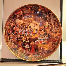 The Franklin Mint 1995 Santa's Pepsi-Cola Workshop Plate With Stand And COA picture