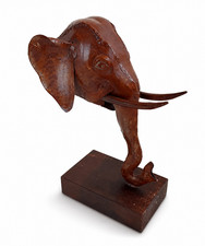 Handcrafted Recycled Iron Elephant Head Sculpture — 6.5 x 5 x 9.5 in picture