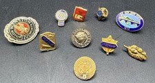 Vintage Lapel Pin Lot 10x Rotary BSA Gleaner Le Roy NY 10K GF Gold Filled Enamel picture