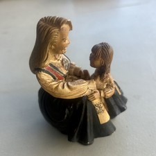 vintage figurine woman & child wearing traditional Norwegian bunad folk costumes picture
