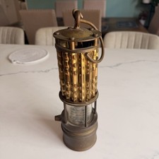 Vintage Wolf Safety Lamp Co Brass Miners Lamp Brooklyn NY Made USA Antique picture