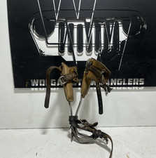 VINTAGE MELLING FORGING CO. MICH. LINEMAN POLE/TREE CLIMBING SPIKES & PADS NICE picture