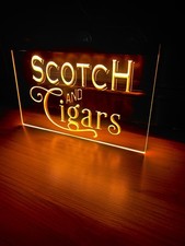 SCOTCH AND CIGARS LED NEON LIGHT SIGN 8x12 picture