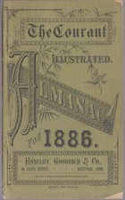 The Hartford COURANT ALMANAC for 1886 w/ local Hartford CT ads picture