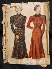 Vintage 1940s Simplicity Pattern Woman's Dress #2228 Size 12 Complete picture