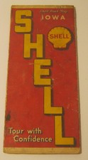 1938 IOWA Folding Map SHELL Good Condition picture