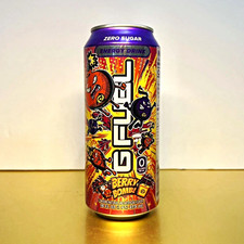 G FUEL Zero Sugar Energy Drink Berry Bomb Can Purple Orange Yellow Red pack 12 picture