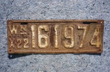 1922 Washington State License Plate picture
