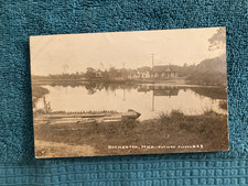 RPPC Rochester Michigan Chapman Pond RR Depot in Distance Posted c1910 picture
