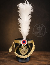 New French Napoleonic Shako Helmet Black Napoleonic Shako Helmet, cosplayhelmet. picture