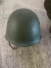 Bulgarian M36 Steel Combat Helmet Leather Liner Cold War WWII Era Military picture