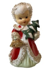 Vintage Lefton Girl Caroler Bells Christmas Tree 4
