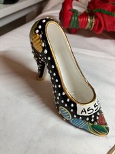 Vintage FIMA Deruta Pottery Hand Painted Shoe 5 inches made in Italy picture