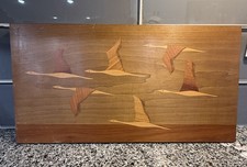 Vintage MCM German Wood Marquetry Plaque – Sergius Žurek (Worpswede, 1961) picture