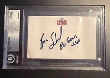 Buzz Schneider Signed Team USA Card - 1980 Olympics Hockey - Beckett Slabbed picture
