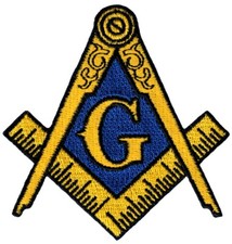 MASONIC LOGO PATCH embroidered iron-on FREEMASON SQUARE COMPASS MASON EMBLEM new picture
