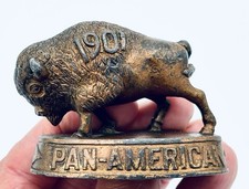 Antq 1901 Pan-American Exposition Brass Buffalo Paperweight  picture