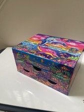 Lisa Frank Dancing Dolphins Light Up Cardboard Jewelry Box Drawers Used picture