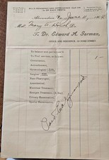 Antique 1909 Alexandria VA Medical Billhead Receipt Dr Edward Gorman 321 Duke S picture