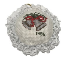 Vintage 1986 Handmade Christmas Ornament Decoration Hanger Needle Pillow picture