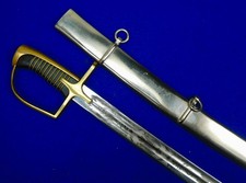 Vintage 1985 Dated Polish R. Kus Military Officer's Engraved Sword w/ Scabbard picture