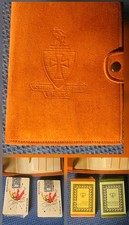 VTG Leather Masonic Knights Templar Bridge Set - 1940s50s NYC Bloch Winitz Decks picture