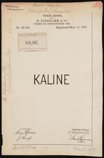 H Kohnstamm Co Kaline Trademark Registration 1895 Colors for Confectioners Use picture