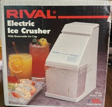 Vintage Rival Electric Ice Crusher Model 840 White Countertop Barware Made in US picture