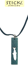 Sticks Jewelry Bone & Leather Columbian Native Amerindian Necklace Green Trout picture