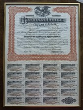 1909 Masonic Certificate National Lodge #209 NY – Framed Freemason Document picture