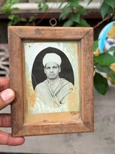 Antique Old Hindu Saint Portrait B& W Photograph Framed picture