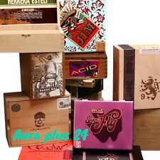 PREMIUM WOODEN EMPTY CIGAR BOXES FOR DECOR & CRAFTS CONTEMPORARY RARE LOT OF 10 picture