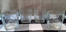 Crown Royal Cathedral Clear Embossed Square Base Rocks Glasses (Set of 4)  picture