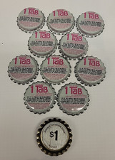 Vintage Tab $1 Winner Bottle Caps – Unused – Lot of 10 – 1980's REAL Promo picture