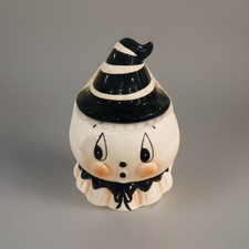 🖤🤍New Johanna Parker Nostalgia Halloween Ceramic Ghost Canister HTF picture
