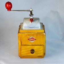 Vintage Leinbrock's Ideal Coffee Grinder Wood Hand Crank German Coffee Mill picture