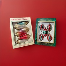 (11) Vintage Commodore Christmas Classics 2 Boxes Glitter Ornaments Romania picture