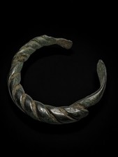 Ancient Twisted Bracelet (bangle) Dating Approximately 1200-700BCE Silver Washed picture