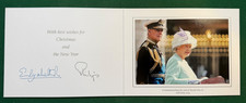 Queen Elizabeth II Prince Philip Antique Signed Christmas Card WWII picture