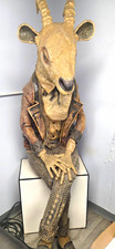 Resin Painted Antelope Head Anthropomorphic Figurine Sculpture Beige/Brown picture