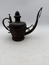 Vintage 1896 Antique Sternau Co. Brass Aladdin Alcohol Flagon Oil Lamp Pot picture