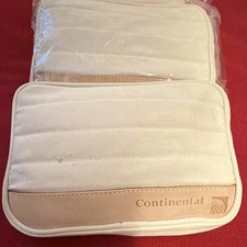 Vintage 2000s Continental Airlines Amenity Kit Cream Tan BusinessFirst - sealed picture