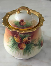 Antique Crowned Eagle Austria Biscuit Jar, Fine Porcelain Cookie Barrel c.1900  picture