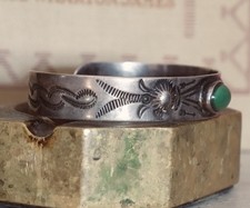 Early 1920’s Navajo Coin Silver Cuff Bracelet Fred Harvey Repousse rrl styl READ picture