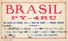 Vintage Amateur Radio QSL Postcard, 1959, PY4RU, Juiz de Fora, Brasil picture