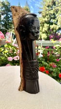 Vintage Kenyan Kamba Maasai Woman Blackwood Live Edge Carving Sculpture 15” picture
