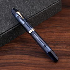Majohn C4 Eyedropper Fountain Pen Big Size EF/F/M Nib Transparent Blue Acrylic picture