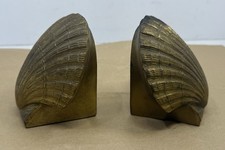 VTG PMC BRASS BOOKEND Philadelphia Mfg Co Antique Scallop Seashell picture
