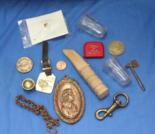 Junk Drawer Lot Vintage Collectible Winchester Case, Gold Tone Pin 86th Division picture